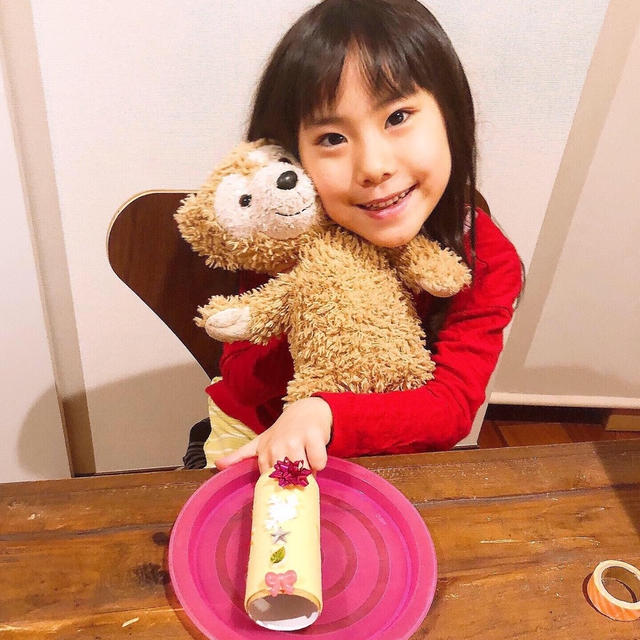 トイレットペーパーの芯でロールケーキです！