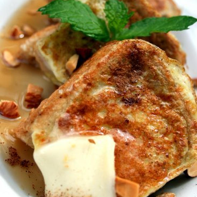 Cinnamon Caramel Cream Cheese Stuffed French Toastシナモンキャラメルクリームチーズ入りフレンチトースト