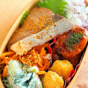 たこ焼き入った　夫のわっぱお弁当