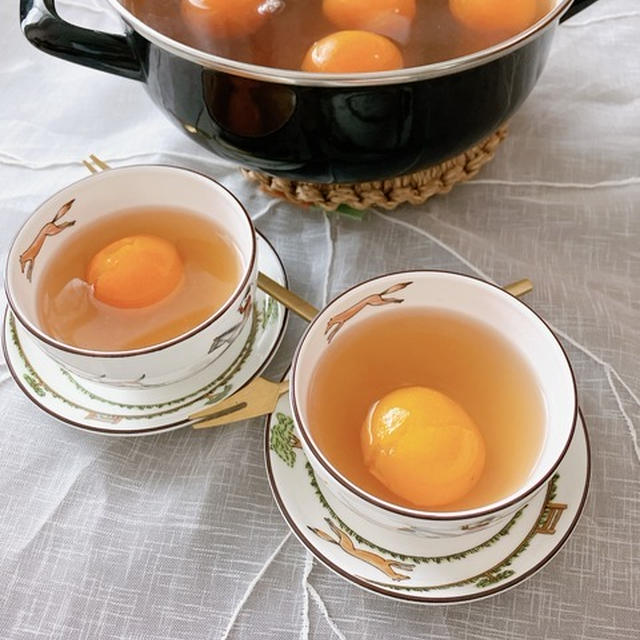 温まるデザート茶「金柑しょうが湯」。