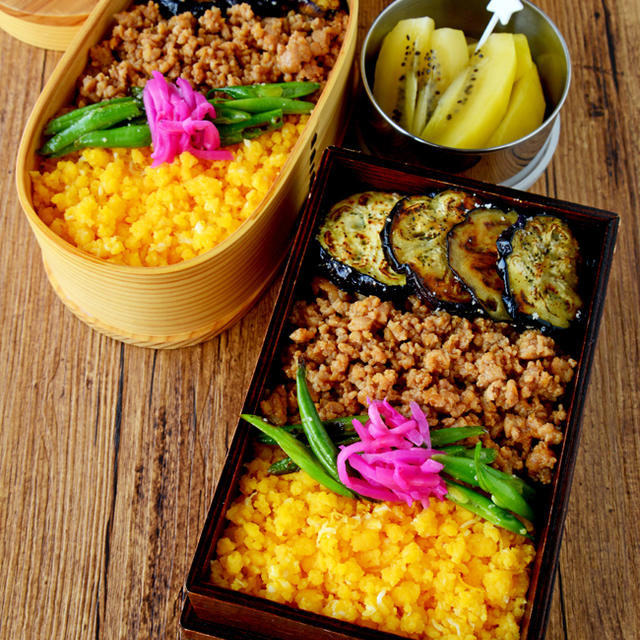 【今日のおべんと】そぼろ丼弁当
