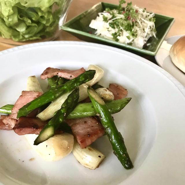 旬の食材を食べよう 生らっきょうのベーコン炒め