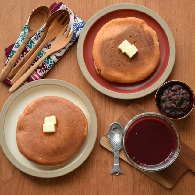 グルテンフリーのパンケーキで、朝ごはん。