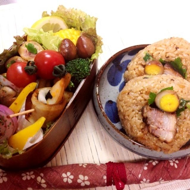 ６・２９　豚角煮おにぎり弁当～♪