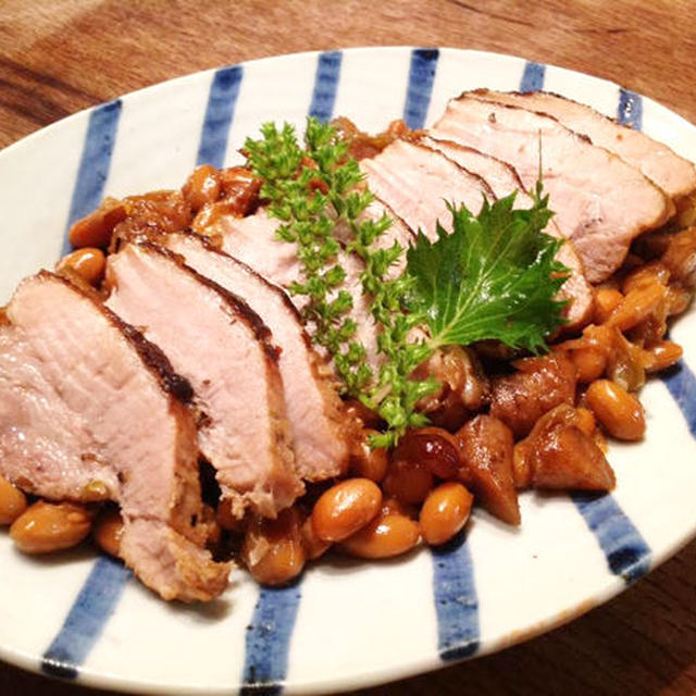 ◆玉葱と大豆と醤油糀が一体となったソース最高！塩豚と大豆の醤油糀煮