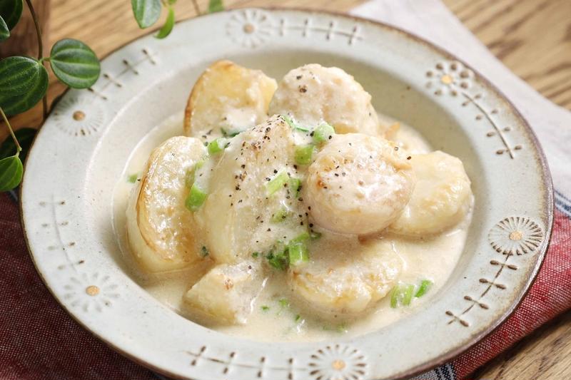 寒い日のご馳走【ほたてと蕪のクリーム煮】 ほたてふわふわ。蕪とろとろ。