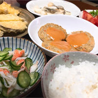 里帰りde晩ごはん♪きゅうりとかにかまの酢の物etc❁︎