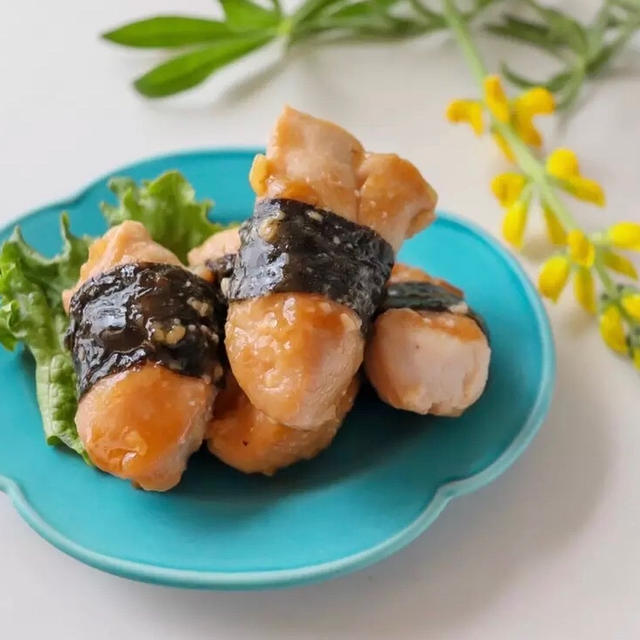 ヘルシー！簡単！ささみの海苔巻き＊マヨポン炒め