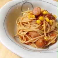 ウインナーごろごろミートソースパスタ