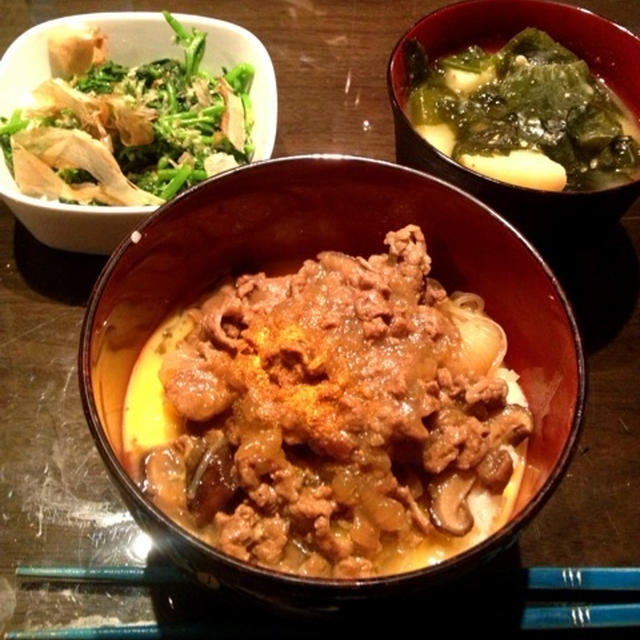 牛丼作ってみました。これぞニッポン！