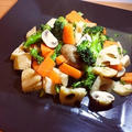 根菜とブロッコリー マッシュルームの温野菜サラダ