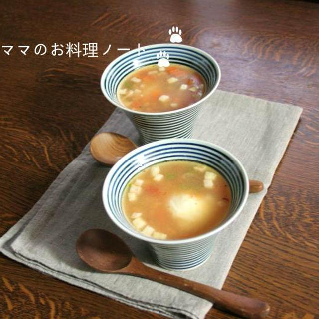 ミネストローネ仕立てのお雑煮で朝ごはん