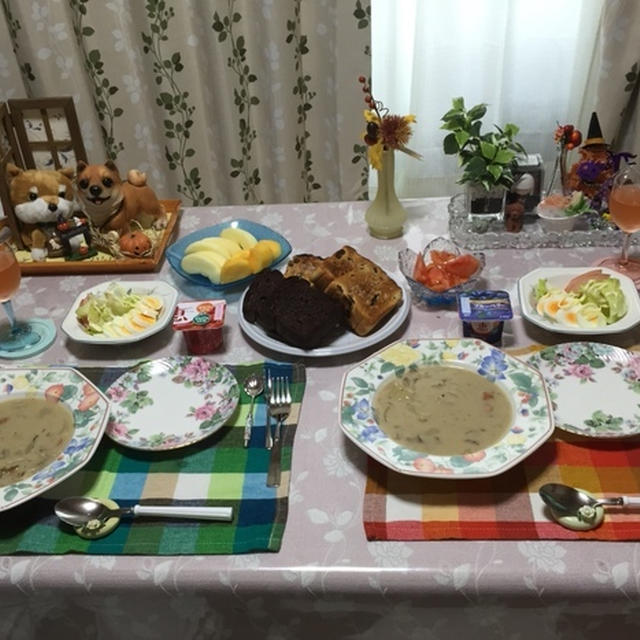 豆乳クリームシチューで朝食