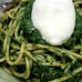 Pasta with Japanese Pesto-like Spinach Sauce和風ほうれん草ジェノベーゼ風パスタ