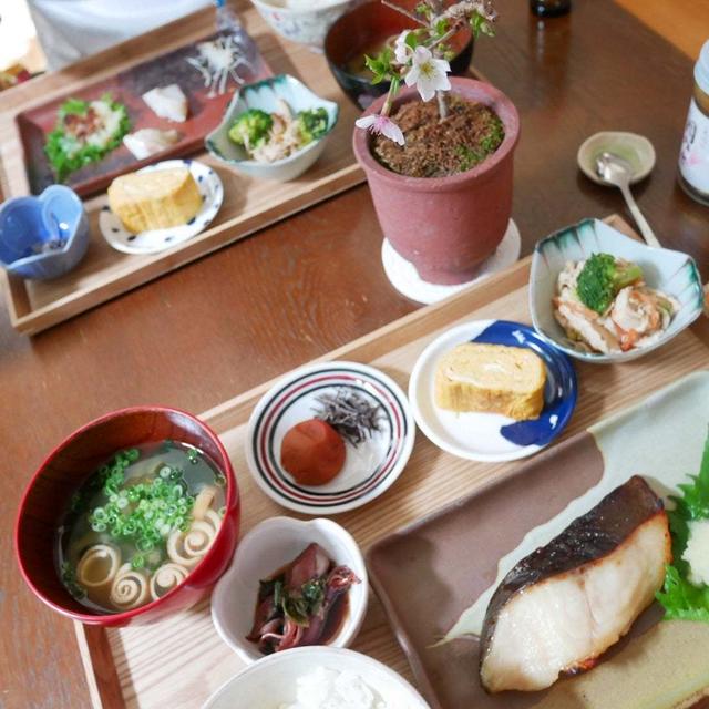 一の傳の西京漬けとおうちお花見#本日のおうちごはん