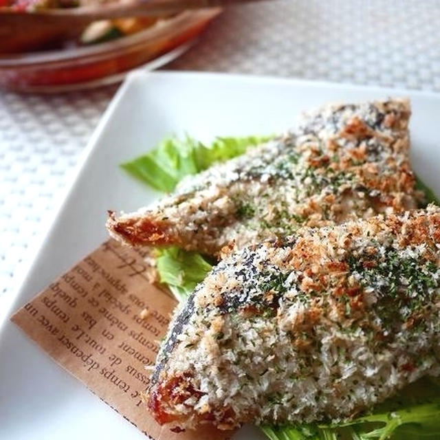 白身魚のマヨネーズパン粉焼きと、レンジで簡単ラタトゥイユ風