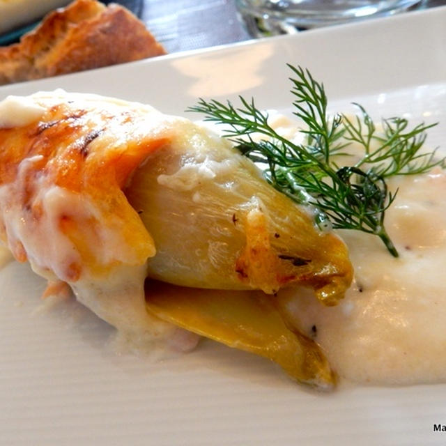 Gratin d’endives/Chicory au saumon: チコリとサーモンのグラタン