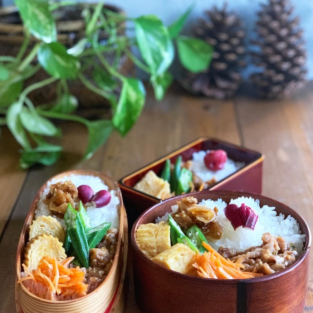 ご飯がススム！豚小間切れ肉の胡麻味噌和え弁当！