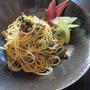 野沢菜で和風パスタ