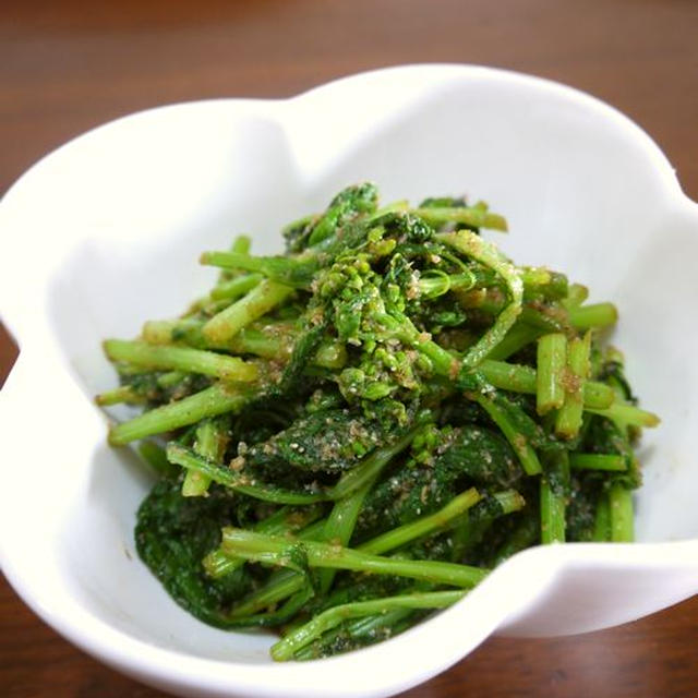 「よろこばレシピ」にレシピ投稿しました★【季節の味わい】簡単☆菜の花の胡麻和え♪
