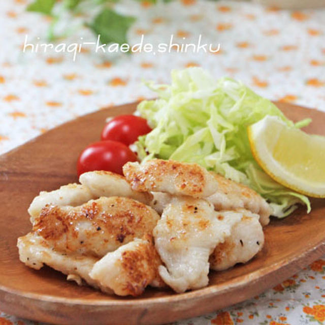 [しっとり柔らか♪鶏むね肉塩麹バターソテー]クックパッドつくれぽ10人♡。風邪っぴき。