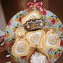 50円でクリスマスツリーケーキ風