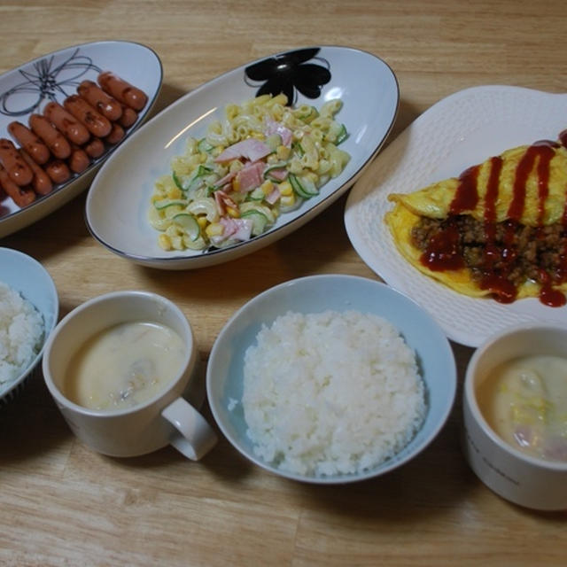 昨夜はひき肉とジャガイモのオムレツなど～