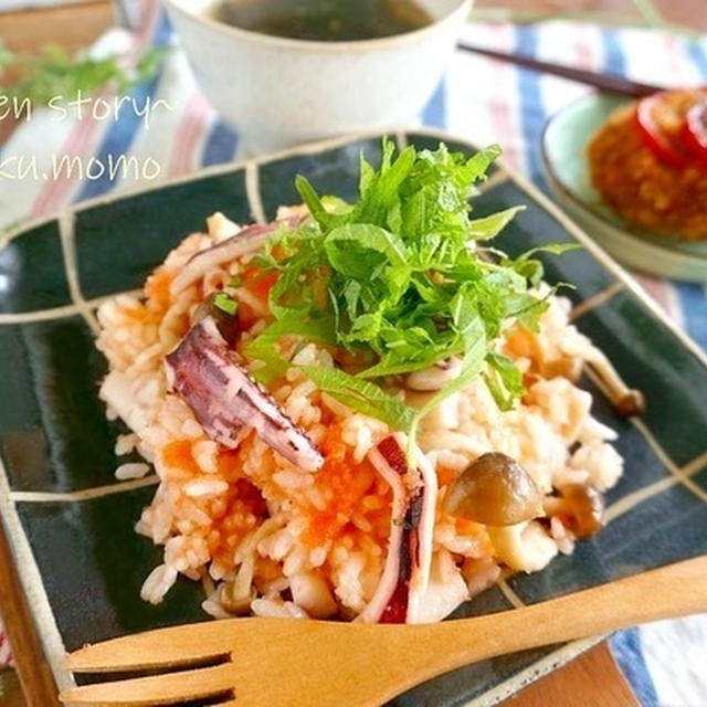 パパっと作れる！たらこパスタ風♪混ぜご飯