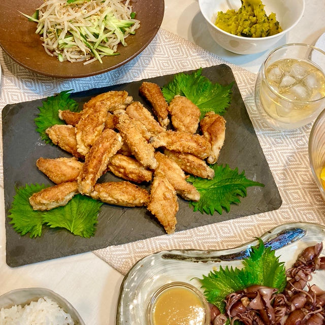 【献立まとめ】チキチキボーン風から揚げ～レンジ2分の即席もやしナムル