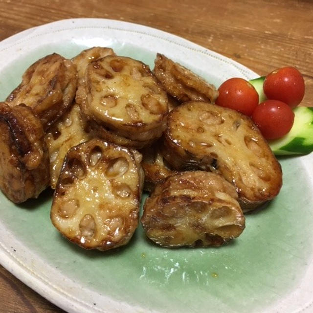 レンコンの鶏肉はさみ焼き