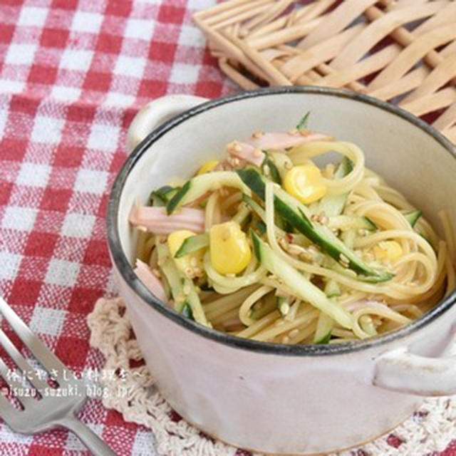 まるで冷やし中華♪さっぱり中華風サラスパサラダ
