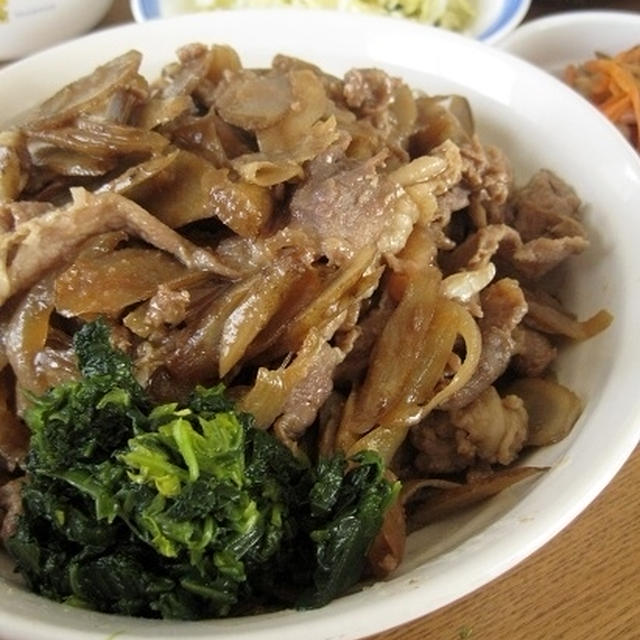 定番～豚肉とごぼうの炒め物