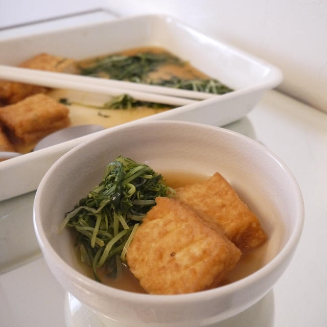 ３分煮＊春の水菜と厚揚げの煮浸し