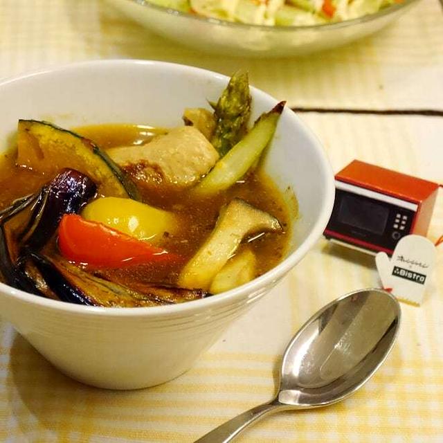 【うちごはん】スープカレーにぴったりの焼き野菜はオーブンで♪