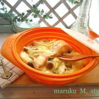レンジで秋鮭とトロ～リチーズの蒸しご飯＆雑炊！