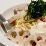 れんこんとモッツアレラチーズの『明太子クリームパスタ』＊今日のレシピ