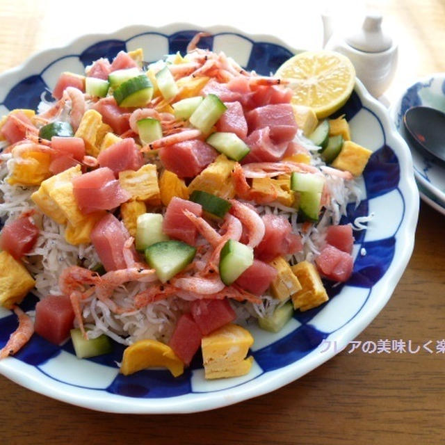 ばらちらし＆赤芽里芋とあらびきフランクのハーブ炒め