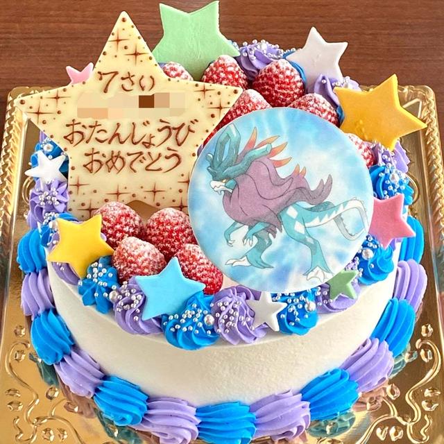 卵・落花生不使用でポケモンのバースデーケーキ。