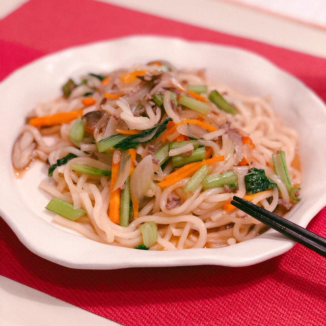 牡蠣だし醤油で焼うどん　レシピブログモニター