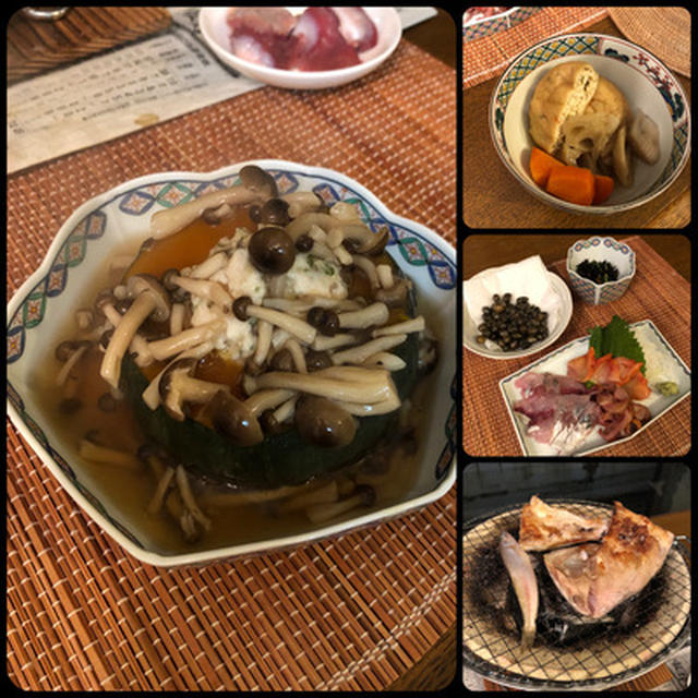 坊ちゃんかぼちゃの肉詰めなど