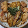 なすと鶏肉の蒲焼丼