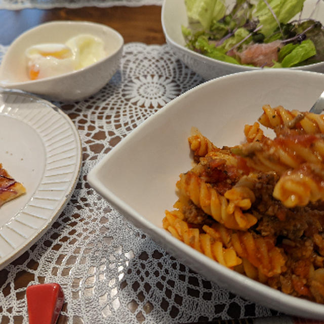 息子を交えて２日目:ショートパスタ＆ピザ