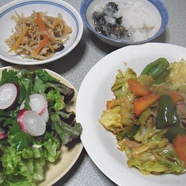 回鍋肉。飛び出して眠るきなこ。あわや大惨事！