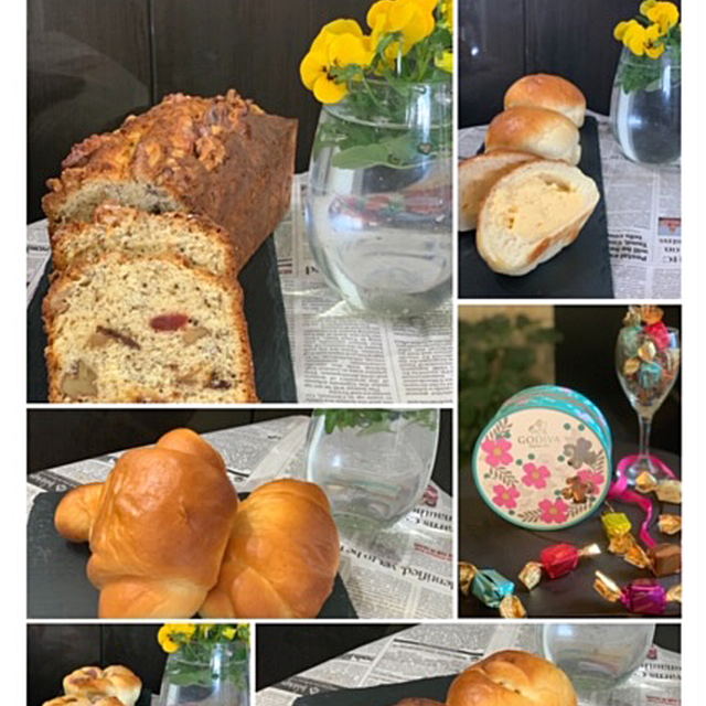 昨日のキッチン仕事は美味しい物作り・・・といってもパンやバウンドケーキです!!