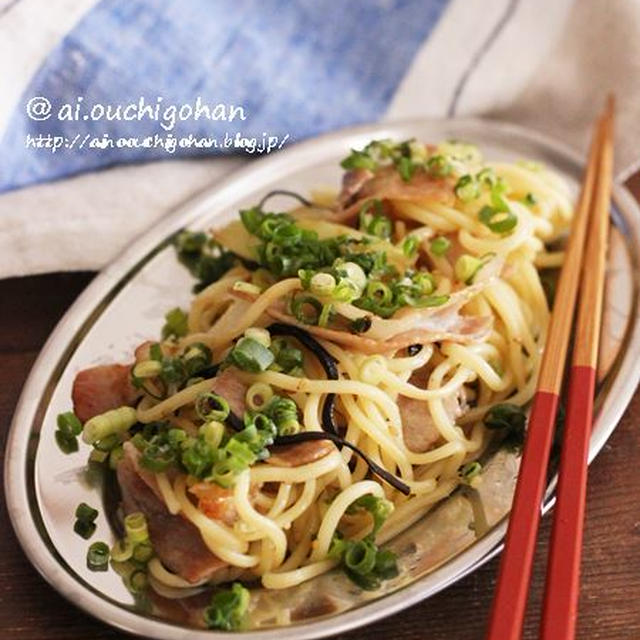 夏は塩焼きそばが食べたくなる♡くっつかない焼きそば＊塩こんぶでやみつきねぎ塩焼きそば♡