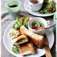 食パンで手作りカレーパンのワンプレート