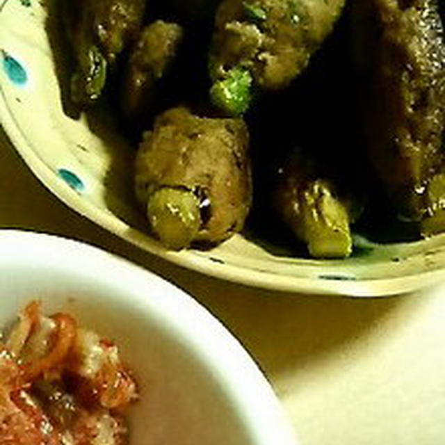 晩ごはん(アスパラつくね)