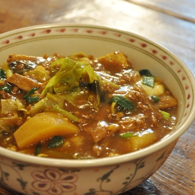 スパイスの誘惑　　ニラネギのぶっかけカレーうどん