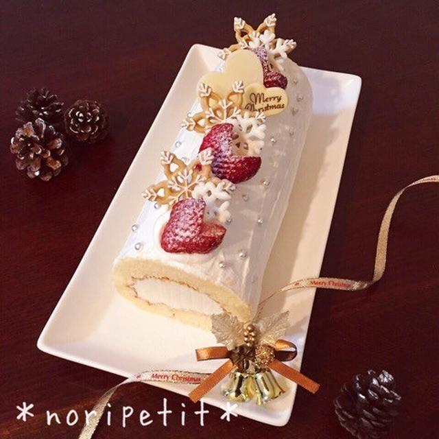 ノンオイルde簡単ふわふわ❤︎ホワイトチョコレートクリームのシフォンロール♡
