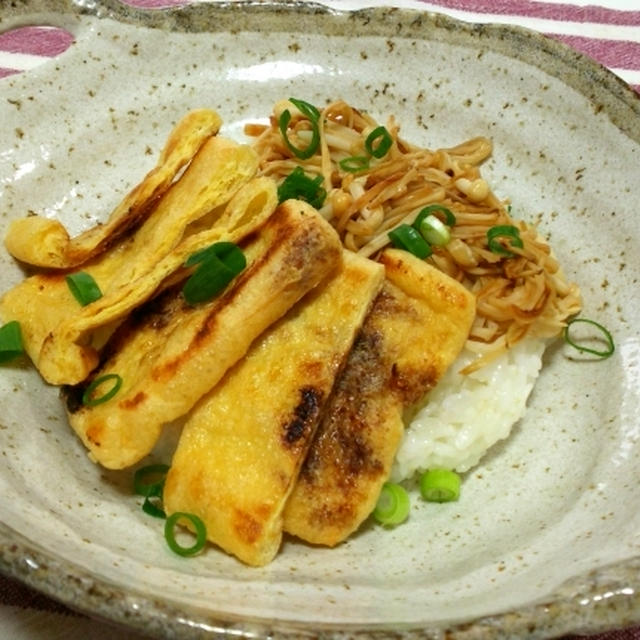 エノキと油揚げご飯
